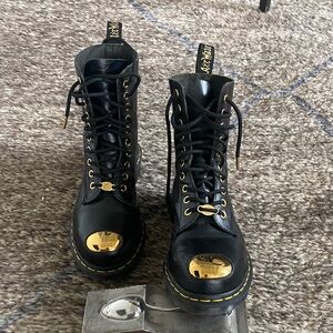 [ BAPE X DR.MARTENS ) ABC 10 HOLE STEEL TOE CAP SHOES